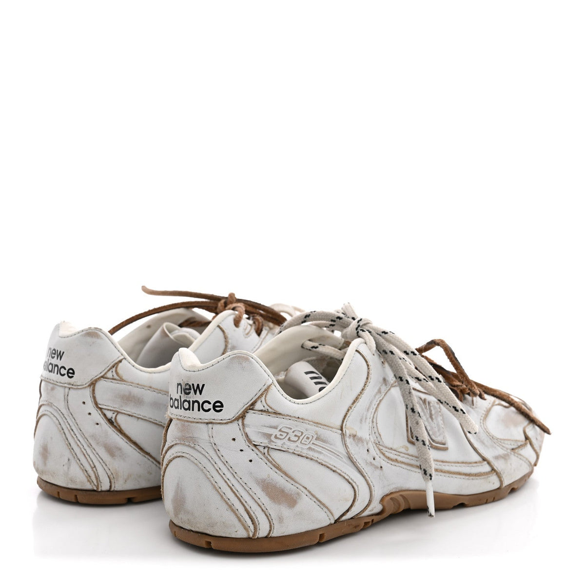 X NEW BALANCE Bleached Calfskin 530 SL Sneakers White